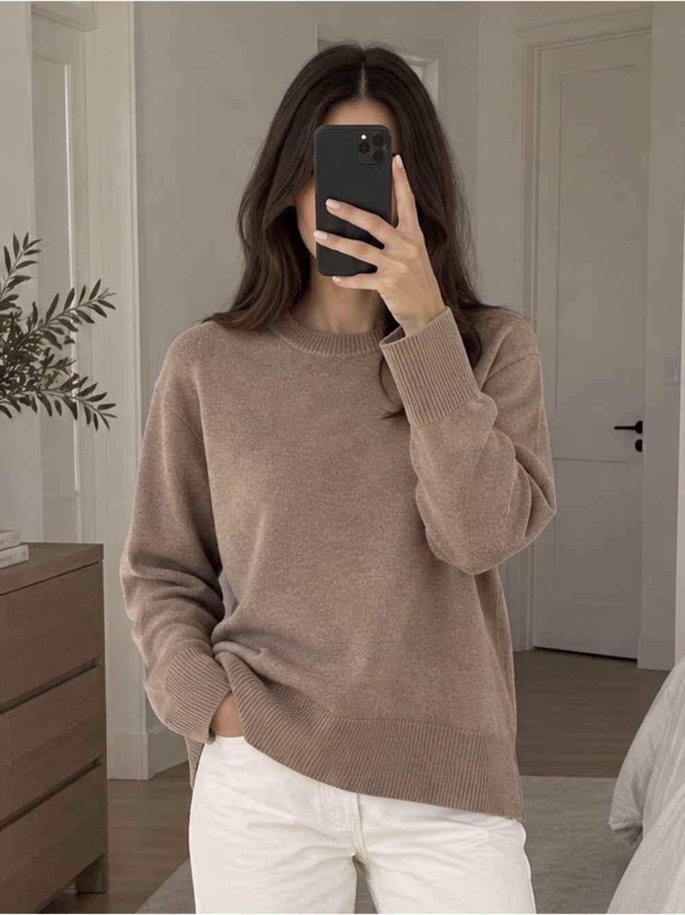 Theory Karenia F Urban Cashmere Sweater Palomino Crewneck Size P NWT
